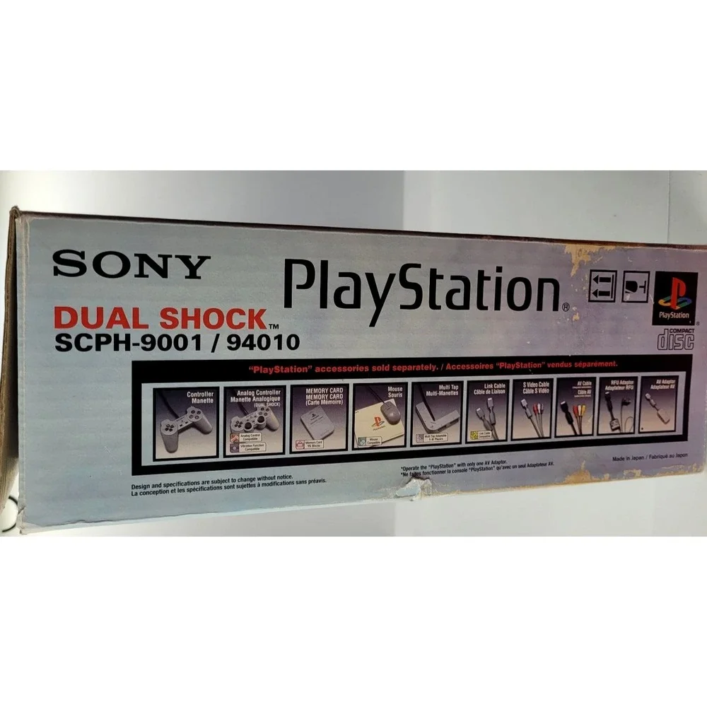 Sony PlayStation PS1 Console With Box Tested Works Extra Memory Card Vintage